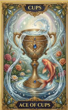 Cards that have been generated by the Soul Seeker app ACE OF CUPS