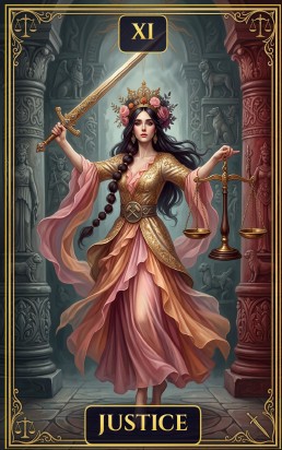 Cards that have been generated by the Soul Seeker app JUSTICE